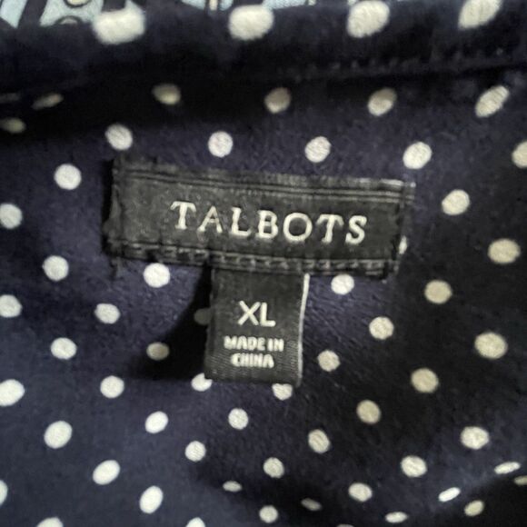 Talbots Equestrian Chain Link Button Down Blouse Top XL Career Abstract Work - Picture 11 of 12